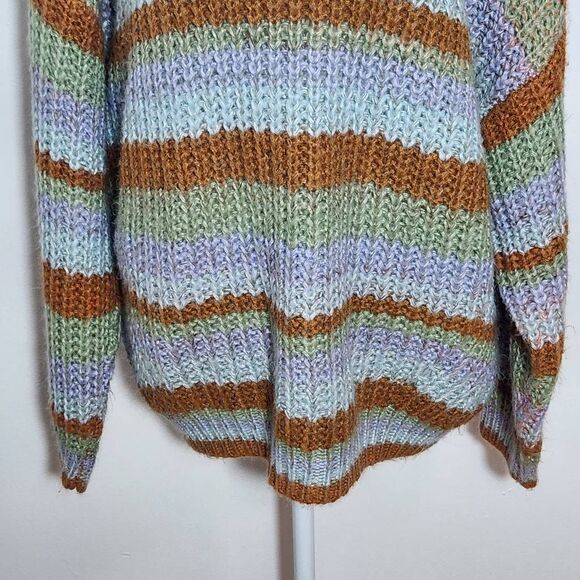 Haptics Colorful Stripe Sweater Size 2X Plus Size Striped Chunky Knit Sweater - Picture 4 of 9